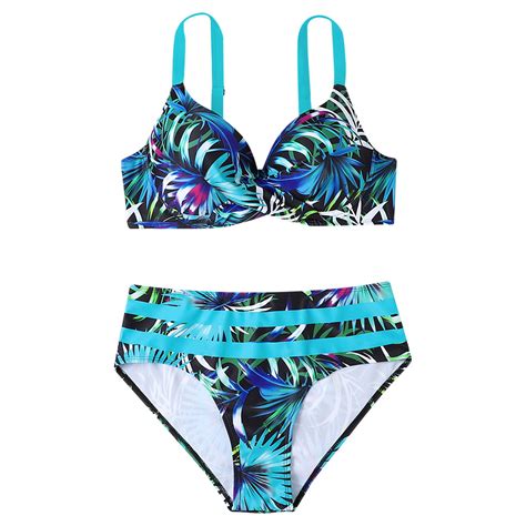 Scyoekwg Womens Bathing Suits Bikini Set Clearance Beach Tankini Top