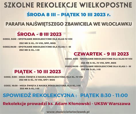 Szkolne Rekolekcje Wielkopostne Aktualno Ci Parafia Pw