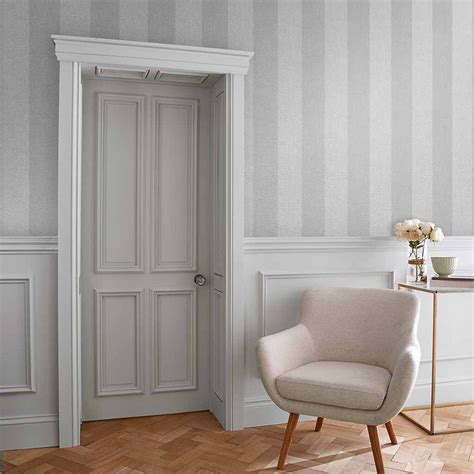 Heritage Stripe Grey Wallpaper - Déco & Co.