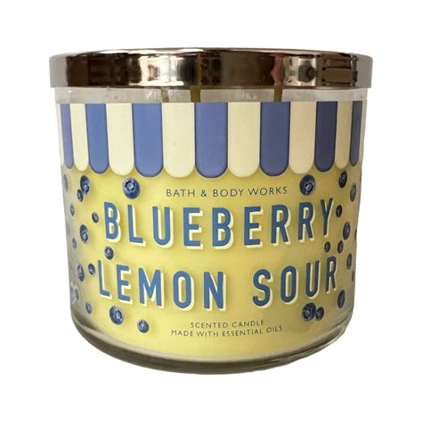 Bath Body Works Blueberry Lemon Sour Scented 3 Wick Candle 14 5 Oz