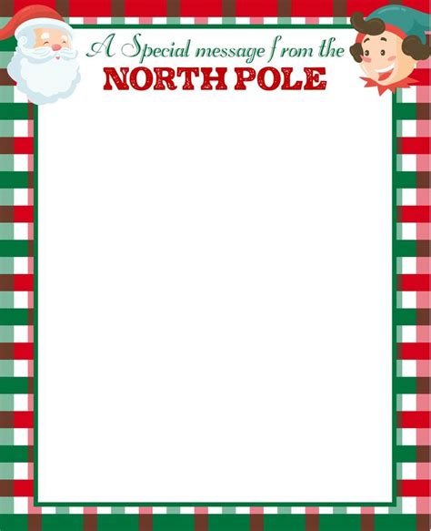 Printable The Elf On The Shelf Santa Claus North Pole Christmas Paper Borders For Paper