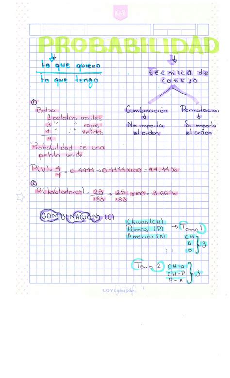 SOLUTION Apuntes Probabilidad Tecnica De Cotejo Combinacion