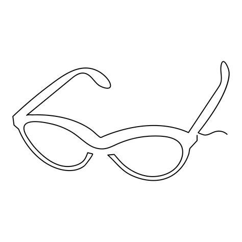 Premium Vector Sunglasses Outline Vector Illustration Of Front View Eyeglasses Continuous