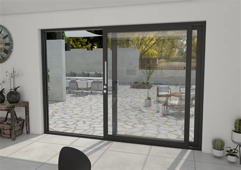 Part Q Mm Black Aluminium Sliding Doors Rh Sliding Lh Fixed At