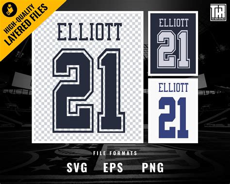 Nfl Ezekiel Elliott Jersey Number 21 Svg Dallas Cowboys Etsy Images