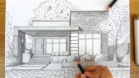 How To Draw A Modern House In Point Perspective Warehouse Of Ideas