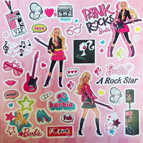 Rockstar Barbie Stickers For A DIY Rock Star Party