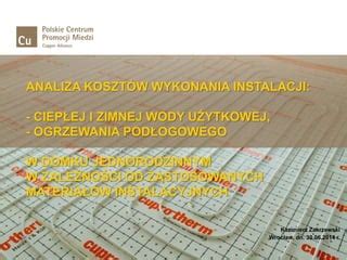 Koszt Wykonania Instalacji Prezentacja Ppt