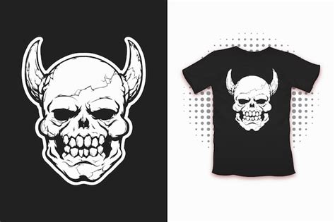 Impresión de la cabeza del demonio para el diseño de la camiseta