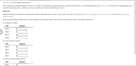 Solved Perdue Company Purchased Equipment On April 1 For Chegg