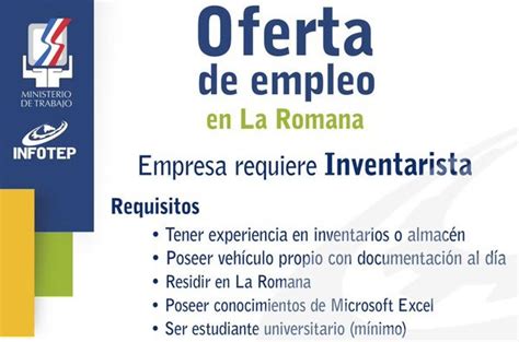 El Infotep Informa De Oferta De Empleo En La Romana Launi Do