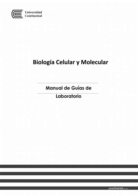 Guia De Practica De Biologia Molecular Y Celular By William Mezarina Issuu