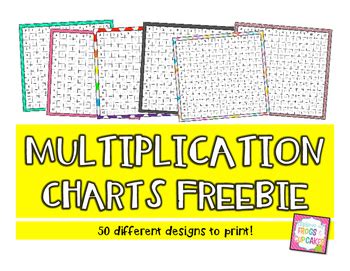 Multiplication Charts Freebie By Frogs And Cupcakes Tpt