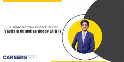 Jee Advanced 2023 Topper Interview Vavilala Chidvilas Reddy Air 1