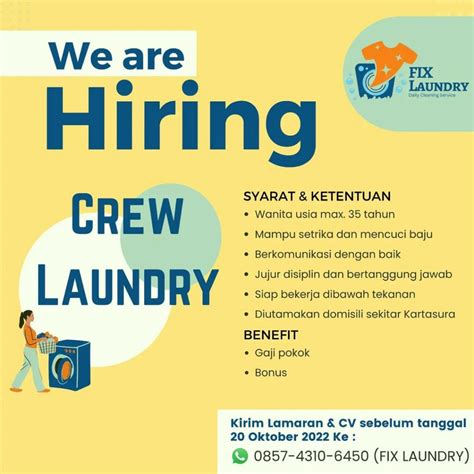 Lowongan Kerja Oktober 2022 Crew Outlet Fix Laundry Di Solo INFO