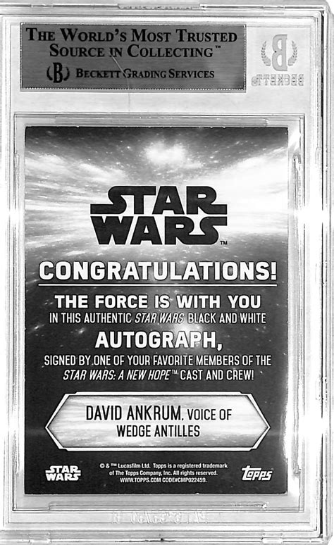 2018 Star Wars Black And White Denis Lawson Wedge Antilles Signed Card