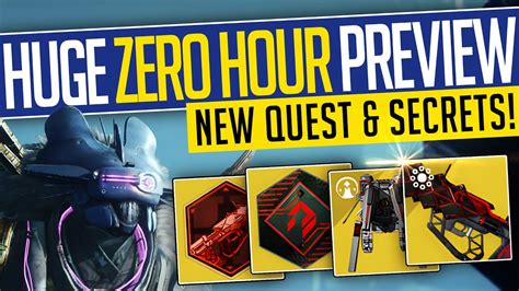 Destiny 2 HUGE ZERO HOUR PREVIEW Exotic Quest Craftable Outbreak