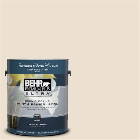 BEHR Premium Plus Ultra 1 Gal UL160 12 Ivory Lace Interior Satin