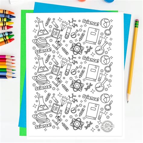 Printable Science Doodles Coloring Page | Kids Activities Blog