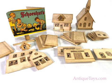 Schoenhut Wood Toy Village Building Set For Sale Sold Antiquetoys