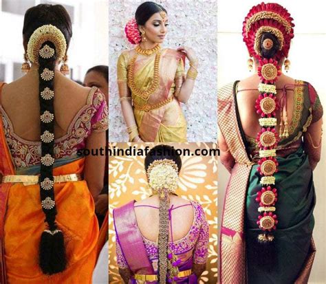 South Indian Bridal Hairstyles For Saree Spacotin