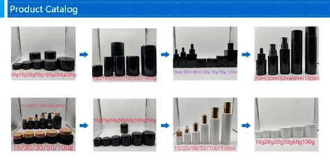 Cosmetic Packaging Slant Shoulder Matte Black Skin Care Set Glass