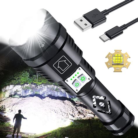 Inverkey Xhp Led Zaklamp Extreem Helder Lumen Usb