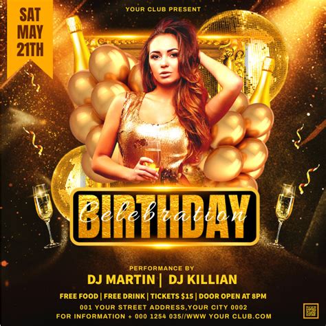 Birthday Party Flyer Design Template Postermywall