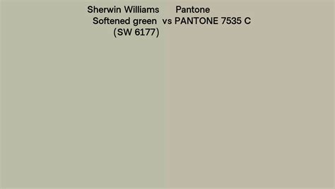 Sherwin Williams Softened Green Sw 6177 Vs Pantone 7535 C Side By