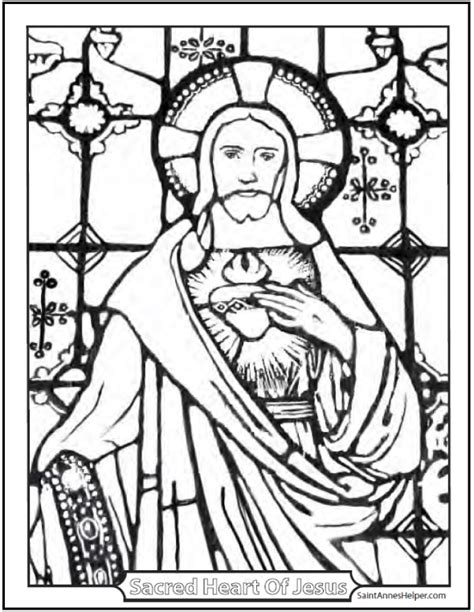 Stained Glass Coloring Pages Church Window Coloring Printables