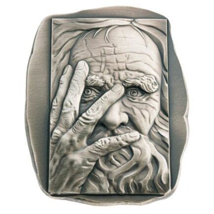 Argentia Thinking Man 10 Oz Silver Bar Antiqued Hero Bullion