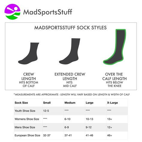 Soccer Socks Size Chart Youth