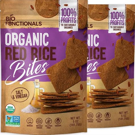 Organic Red Rice Crackers Gluten Free Crackers Salt Vinegar Low