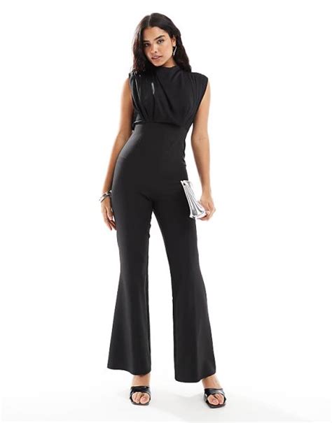 Asos Design High Neck Jumpsuit In Black Asos