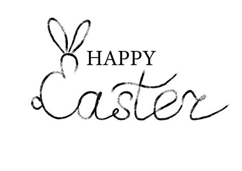 Happy Easter Lettering Quote With Bunny Ears 17632895 Vector Art At