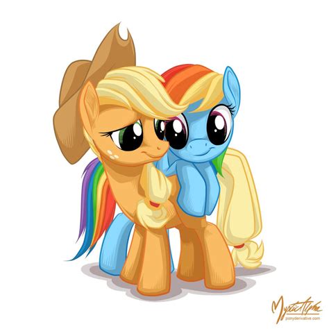 Applejack and Rainbow Dash by mysticalpha on DeviantArt