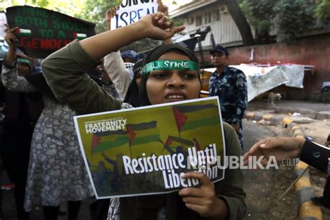 Aktivis Pro Palestina Gelar Aksi Solidaritas Di New Delhi Republika