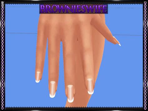 French Tips Sims Natural Nails Sims