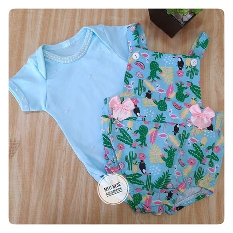 Conjunto Jardineira Body Menina Verde Elo