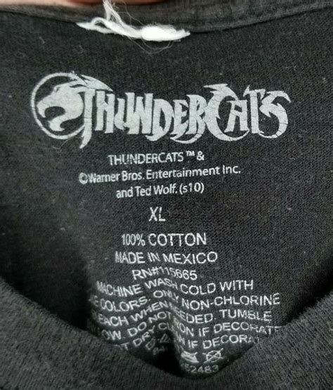 Mens Thundercats Logo T Shirt Warner Bros Size Xl Black Vintage T8c