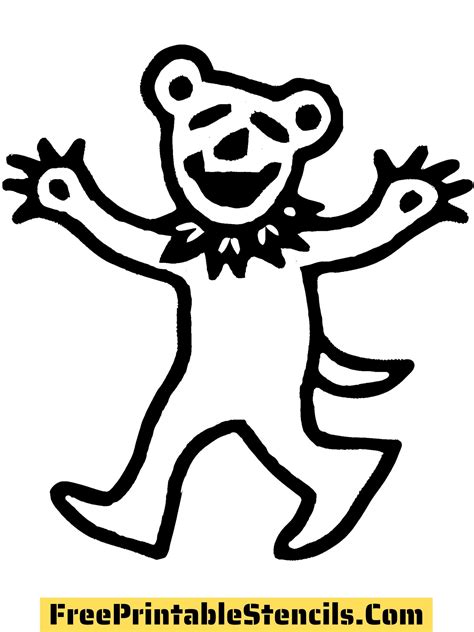 Printable Grateful Dead Dancing Bear Stencil - Free Printable Stencils