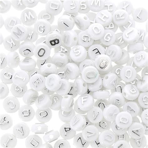 Assortiment De 200 Perles Lettres Alphabet Rondes En Relief 9 5 Mm