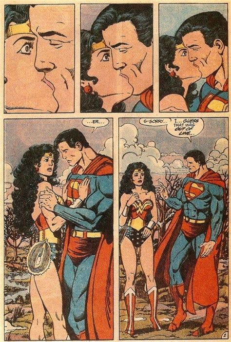 Superman And Wonder Woman Kissing In The Same Comic Strip With One