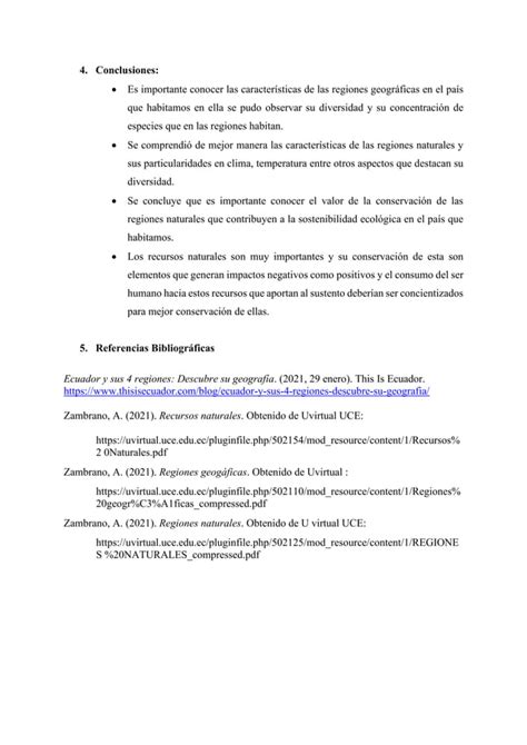 Mendoza Raquel Unidad 4 Regiones Geograficas Y Naturales Del Ecuador PDF