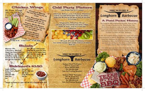 Longhorn Barbecue Menu In Spokane Valley Washington Usa