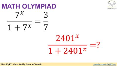 Math Olympiad Algebra Equation Tricky Math Problem Fraction Exponent Youtube