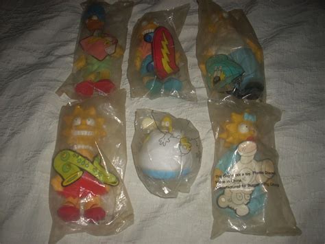 5 SIMPSONS BURGER KING PLUSH TOYS, 1990, + 1 HOMER GAME TOY, SEALED, NICE !! | #4602359796