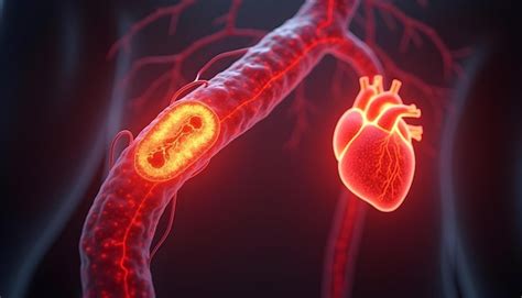 Medical Illustration Of Heart Disease And Atherosclerosis In Artery