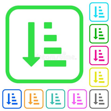 Modo De Lista Ordenada Ascendente Iconos Planos De Colores Vivos