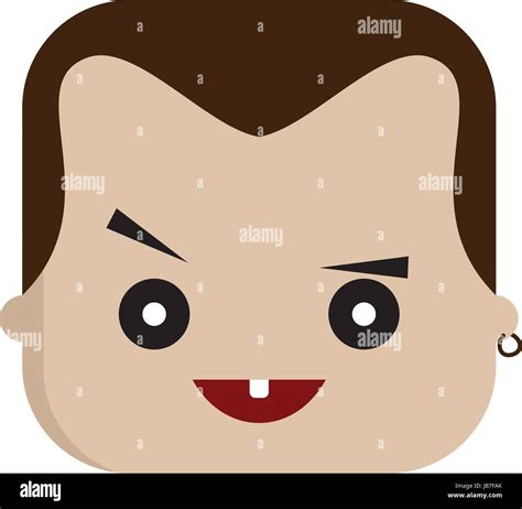 square shape funny expression cartoon head vector art Stock Vector ...